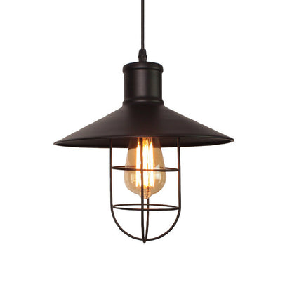 Lucienne Saucer Cage Pendelleuchte Schwarz Industrial Hängelampe