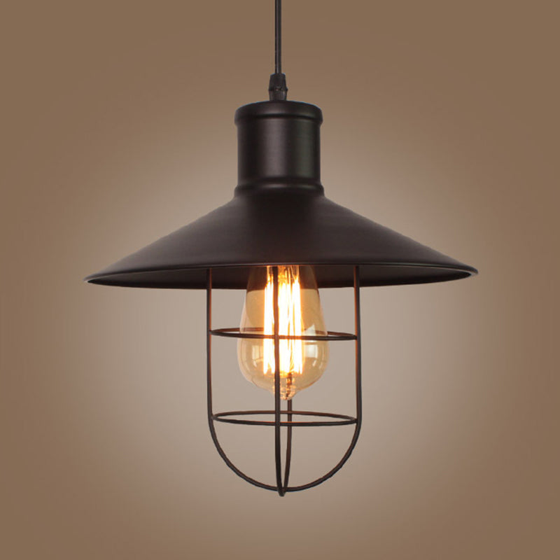 Lucienne Saucer Cage Pendelleuchte Schwarz Industrial Hängelampe