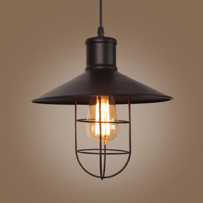 Lucienne Saucer Cage Pendelleuchte Schwarz Industrial Hängelampe