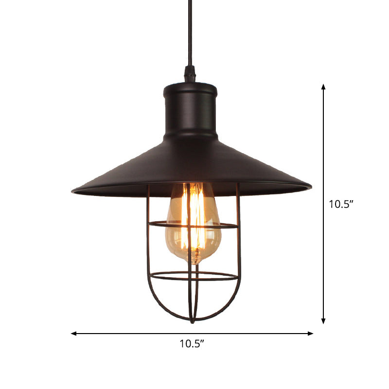 Lucienne Saucer Cage Pendelleuchte Schwarz Industrial Hängelampe