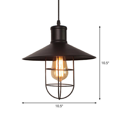 Lucienne Saucer Cage Pendelleuchte Schwarz Industrial Hängelampe