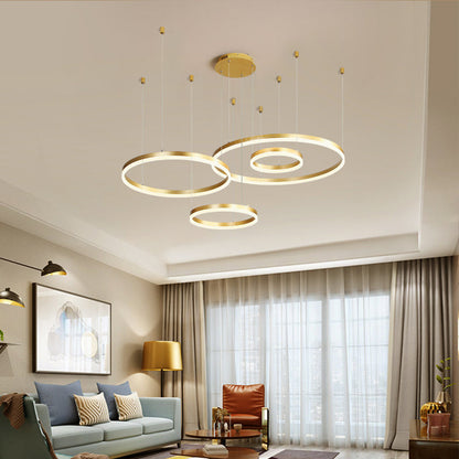 Isabelle Gestufter Ring LED-Kronleuchter in Gold Coffee