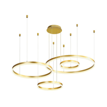 Isabelle Gestufter Ring LED-Kronleuchter in Gold Coffee