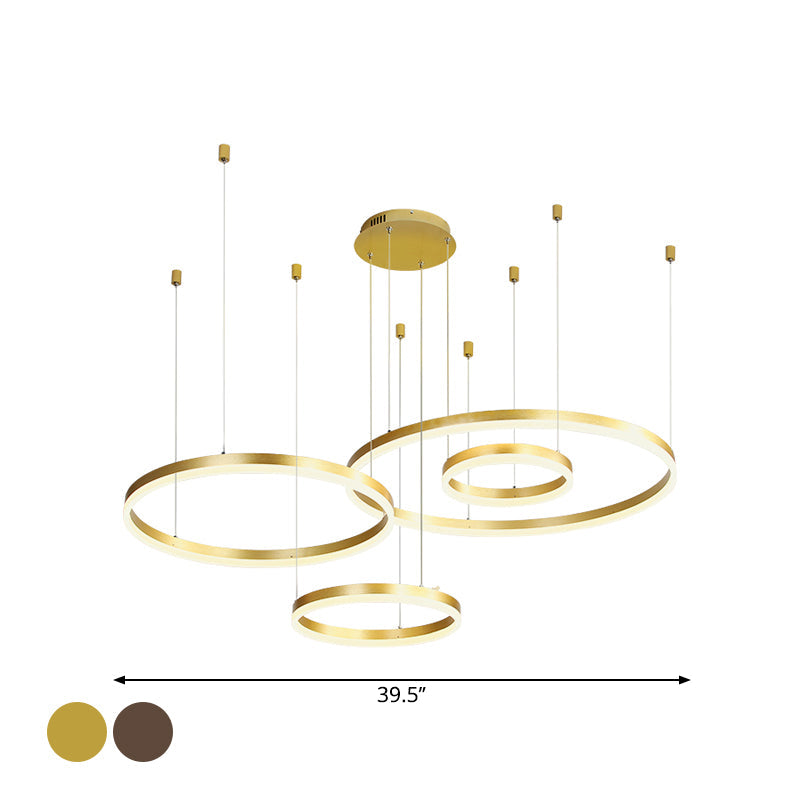 Isabelle Gestufter Ring LED-Kronleuchter in Gold Coffee
