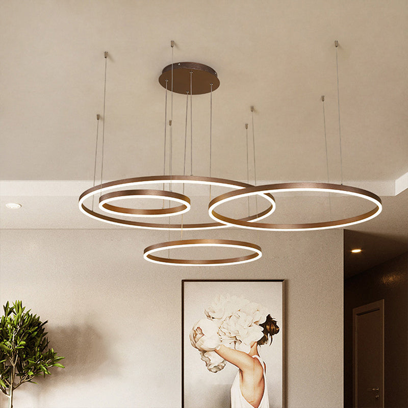 Isabelle Gestufter Ring LED-Kronleuchter in Gold Coffee
