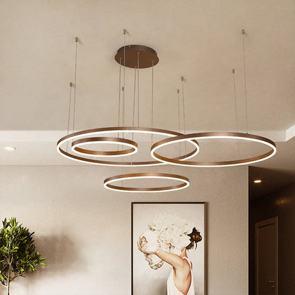 Isabelle Gestufter Ring LED-Kronleuchter in Gold Coffee