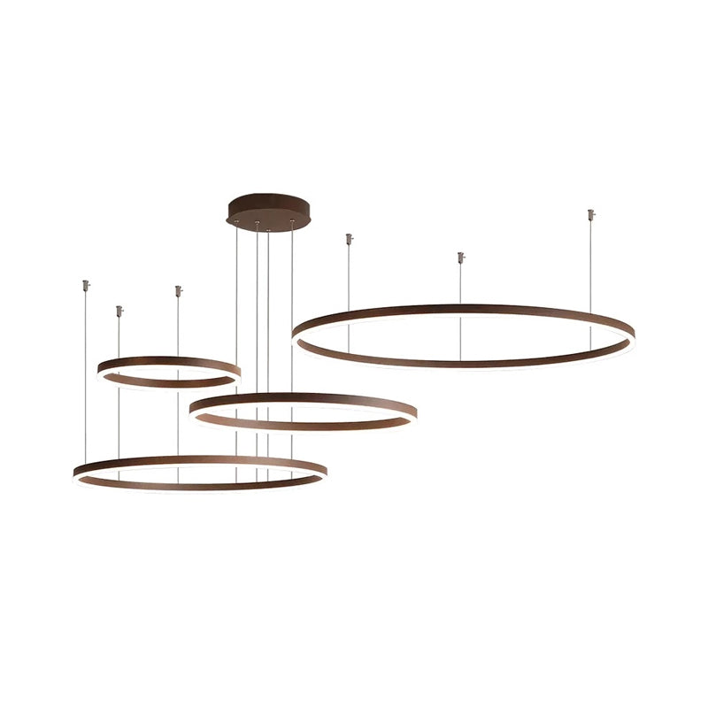 Isabelle Gestufter Ring LED-Kronleuchter in Gold Coffee