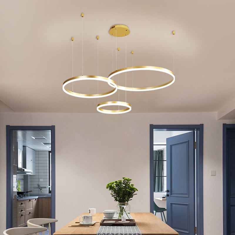 Isabelle Gestufter Ring LED-Kronleuchter in Gold Coffee