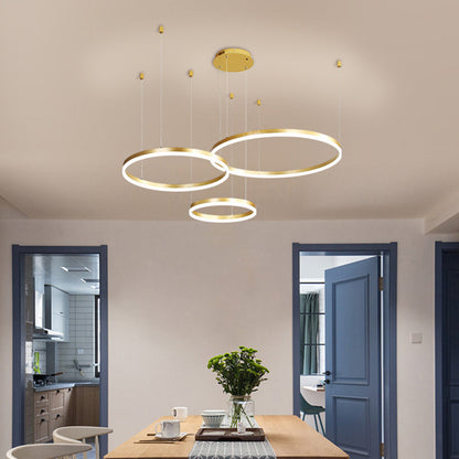 Isabelle Gestufter Ring LED-Kronleuchter in Gold Coffee