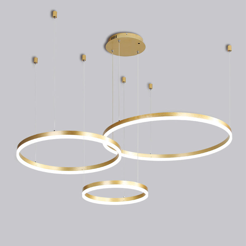 Isabelle Gestufter Ring LED-Kronleuchter in Gold Coffee