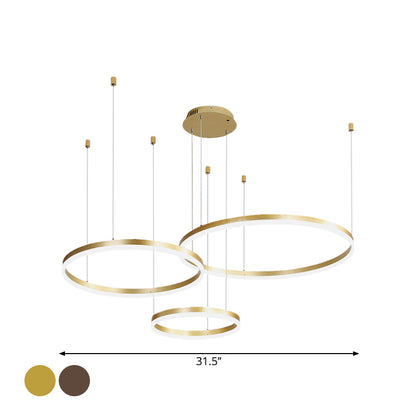 Isabelle Gestufter Ring LED-Kronleuchter in Gold Coffee