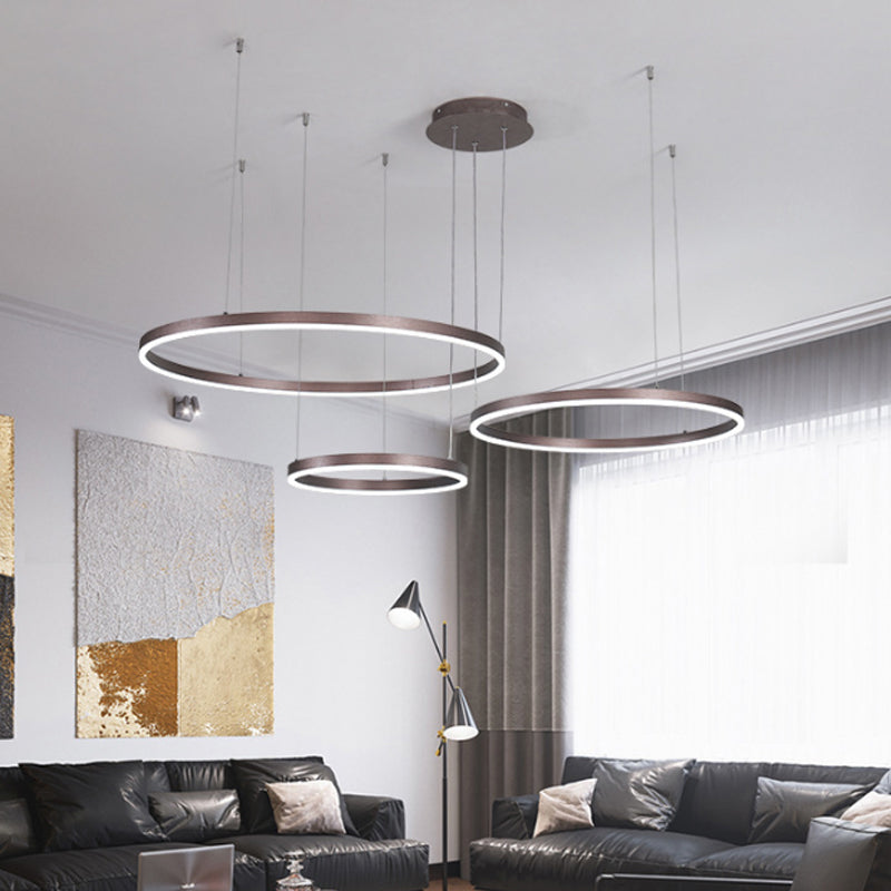Isabelle Gestufter Ring LED-Kronleuchter in Gold Coffee