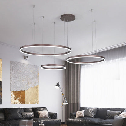 Isabelle Gestufter Ring LED-Kronleuchter in Gold Coffee