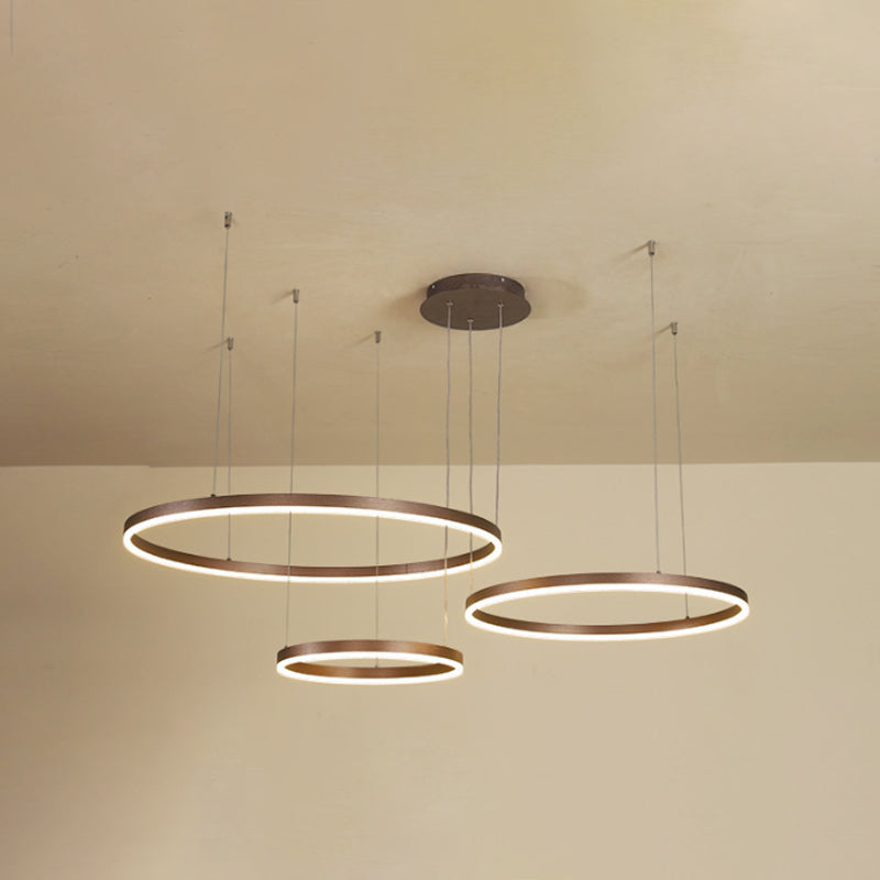 Isabelle Gestufter Ring LED-Kronleuchter in Gold Coffee