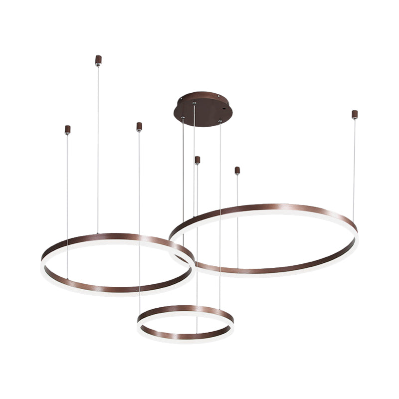 Isabelle Gestufter Ring LED-Kronleuchter in Gold Coffee