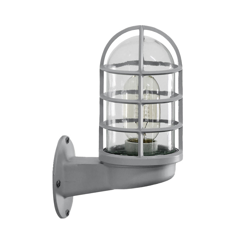 Amélie Industrial Glass Cage Wall Lamp Pink/Blue/Rust