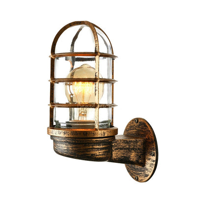 Amélie Industrial Glass Cage Wall Lamp Pink/Blue/Rust