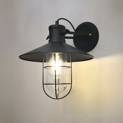 Élodie Conic Glass Cage Wall Lamp Adjustable Black