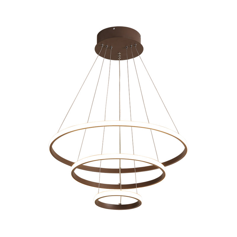 Colette Tiered Acrylic LED Pendant Chandelier in White Coffee