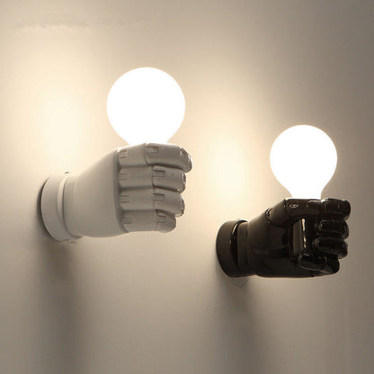 Océane Fist Art Deco Wall Sconce Resin Black/White
