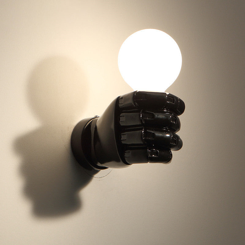 Océane Fist Art Deco Wall Sconce Resin Black/White