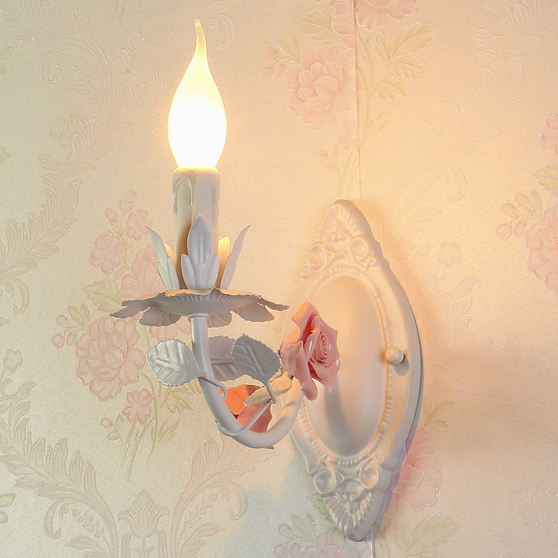 Fleurie Pastoral Candle Wall Sconce Blue/Pink