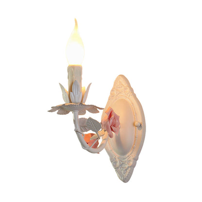 Fleurie Pastoral Candle Wall Sconce Blue/Pink