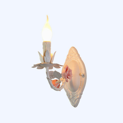 Fleurie Pastoral Candle Wall Sconce Blue/Pink