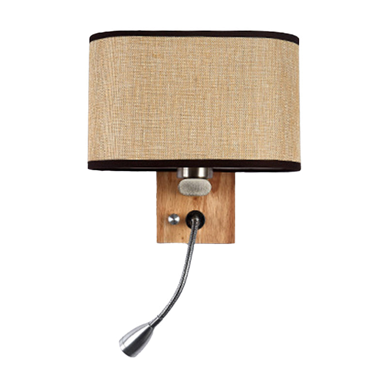 Clémence Flexible Bedside Wall Lamp – Nordic Fabric Oval Shade, 10 to 14 Inch