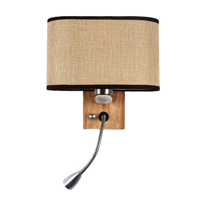Clémence Flexible Bedside Wall Lamp – Nordic Fabric Oval Shade, 10 to 14 Inch