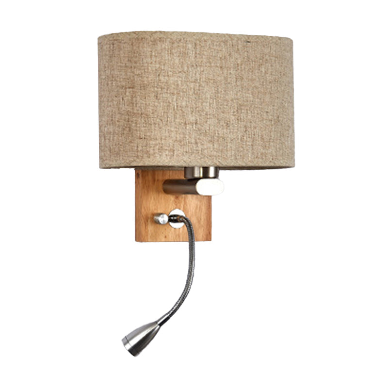 Clémence Flexible Bedside Wall Lamp – Nordic Fabric Oval Shade, 10 to 14 Inch