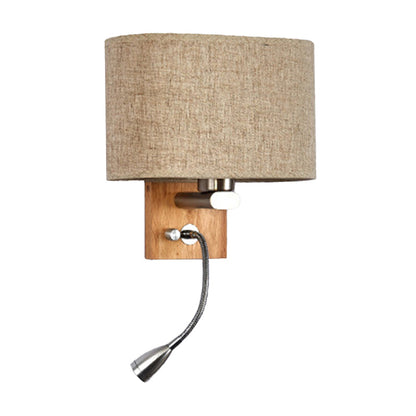 Clémence Flexible Bedside Wall Lamp – Nordic Fabric Oval Shade, 10 to 14 Inch