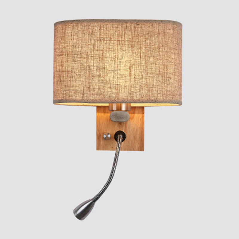 Clémence Flexible Bedside Wall Lamp – Nordic Fabric Oval Shade, 10 to 14 Inch
