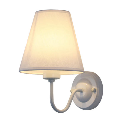 Sophie Nordic Cone Fabric Wall Sconce 1-Head Black/White