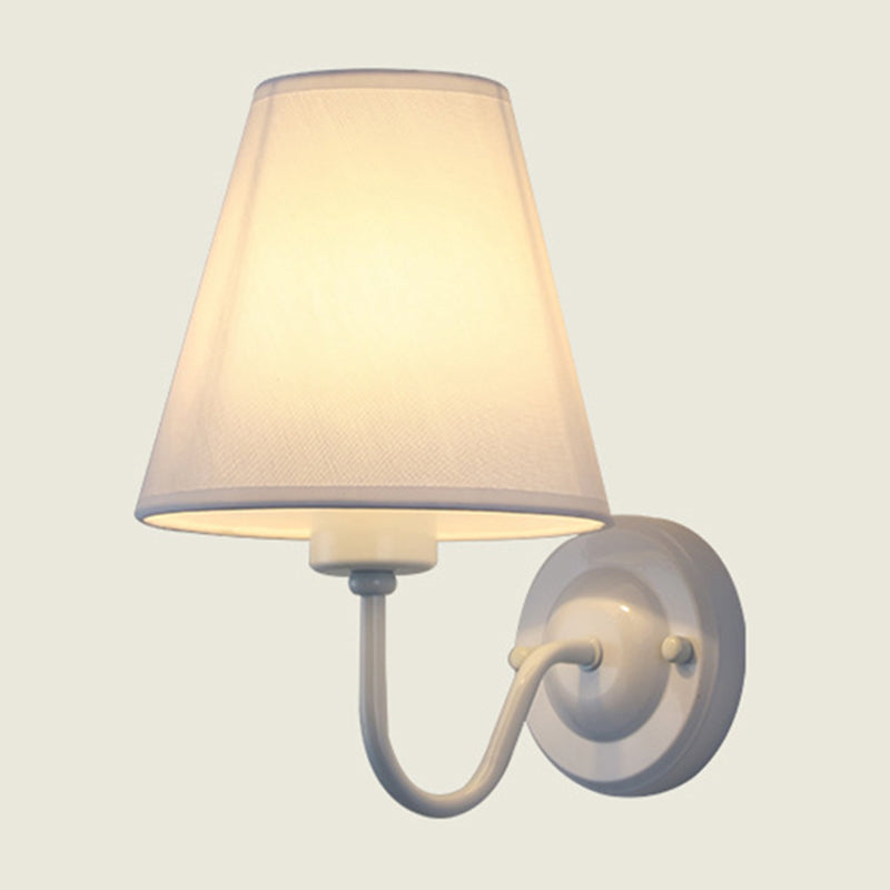 Sophie Nordic Cone Fabric Wall Sconce 1-Head Black/White