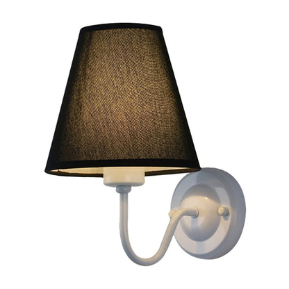 Sophie Nordic Cone Fabric Wall Sconce 1-Head Black/White