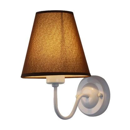 Sophie Nordic Cone Fabric Wall Sconce 1-Head Black/White