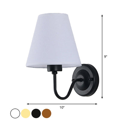 Sophie Nordic Cone Fabric Wall Sconce 1-Head Black/White