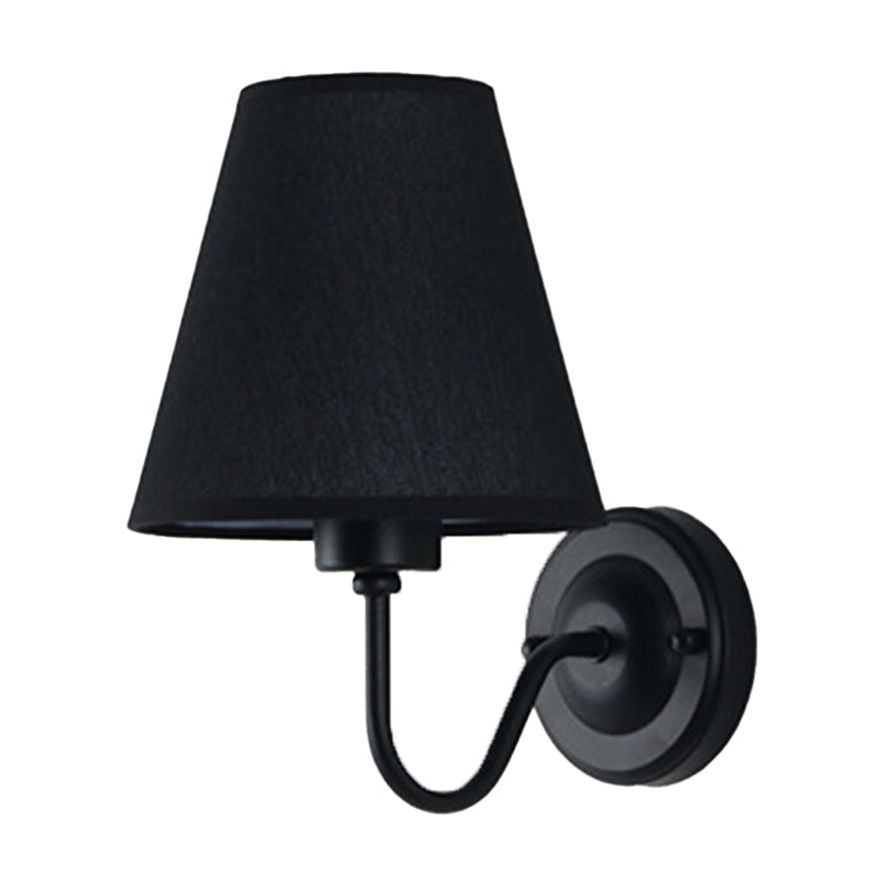 Sophie Nordic Cone Fabric Wall Sconce 1-Head Black/White