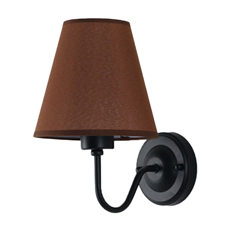 Sophie Nordic Cone Fabric Wall Sconce 1-Head Black/White