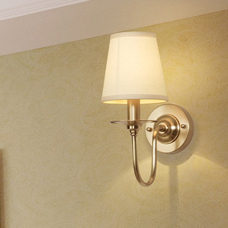 Auriane Traditional Cone Fabric Wall Sconce Gold Finish