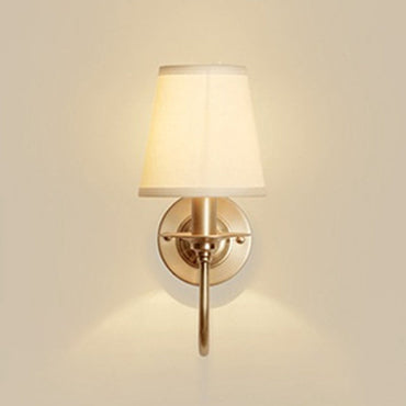 Auriane Traditional Cone Fabric Wall Sconce Gold Finish