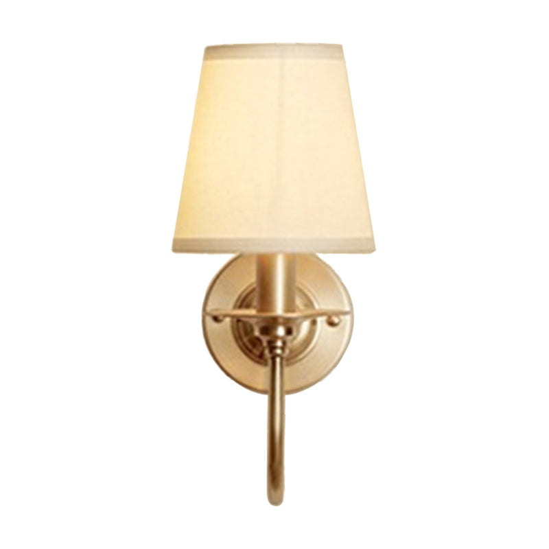 Auriane Traditional Cone Fabric Wall Sconce Gold Finish