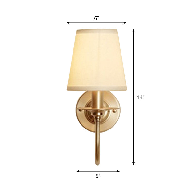 Auriane Traditional Cone Fabric Wall Sconce Gold Finish