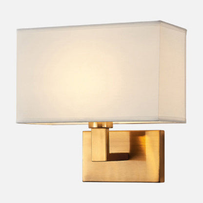 Madeleine Cuboid Stoffwandleuchte Schwarz/Gold Arm