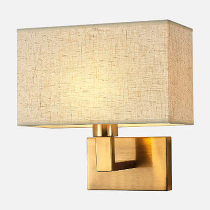 Madeleine Cuboid Stoffwandleuchte Schwarz/Gold Arm