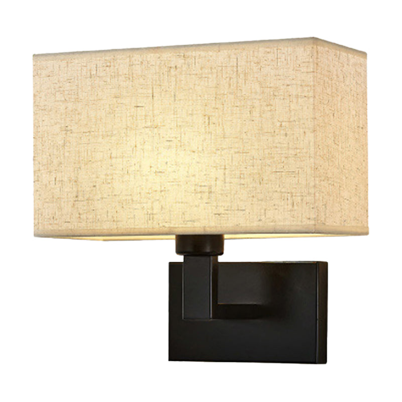 Madeleine Cuboid Stoffwandleuchte Schwarz/Gold Arm