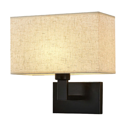 Madeleine Cuboid Stoffwandleuchte Schwarz/Gold Arm