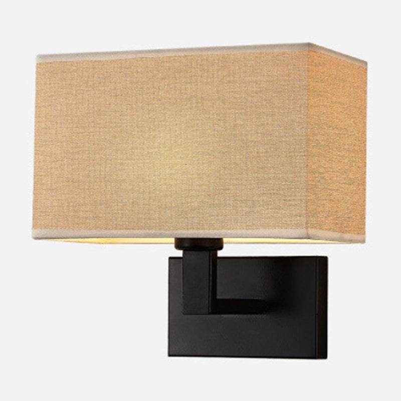 Madeleine Cuboid Stoffwandleuchte Schwarz/Gold Arm
