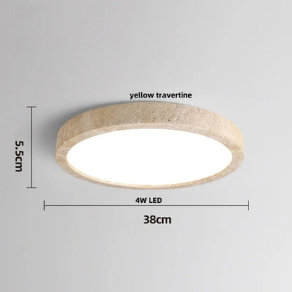 Juliette Ellipse Travertine Stone Ceiling Light